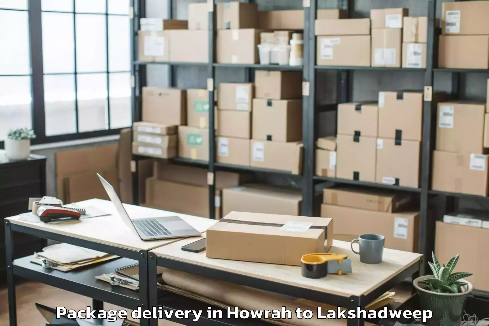 Professional Howrah to Andrott Package Delivery